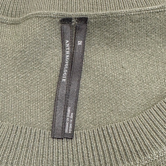 NWT Anthropologie The‎ Gemini Twofer Sweater Green 2X Plus - Picture 3 of 6